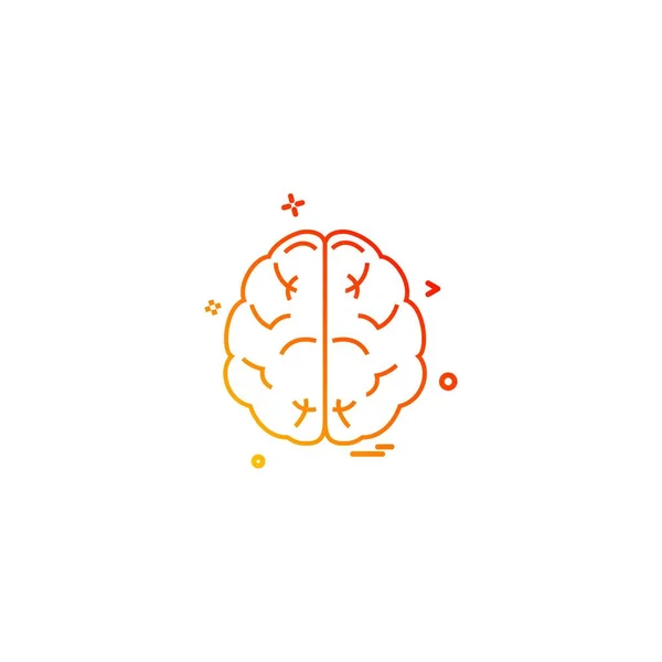 Brain Divide Inkcontober Sains Icon Vector Desige — Stock Vector