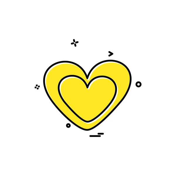 Heart Icon Design Illustrazione Vettoriale San Valentino — Vettoriale Stock