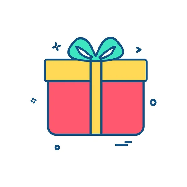 Regalo Caja Cumpleaños Sorpresa Icono Vector Diseño — Vector de stock