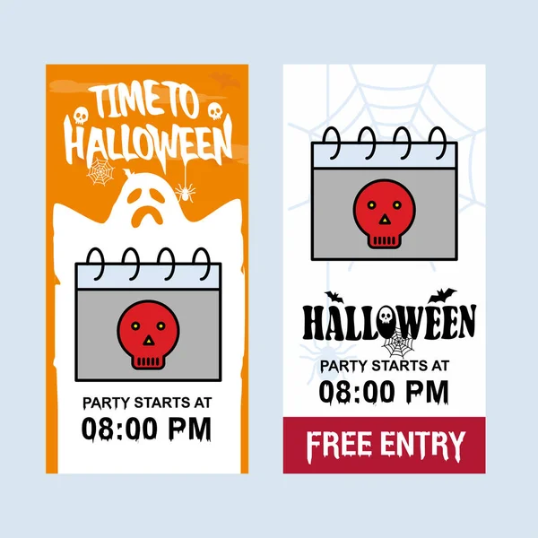 Happy Halloween Party Invitation Design Avec Fantôme Illustration Vectorielle Colorée — Image vectorielle