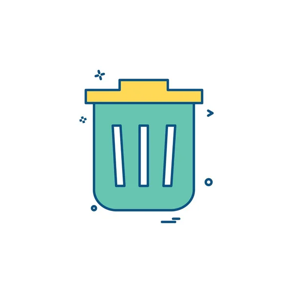 Dustbin Icon Design Colorful Vector Illustration — Stock Vector