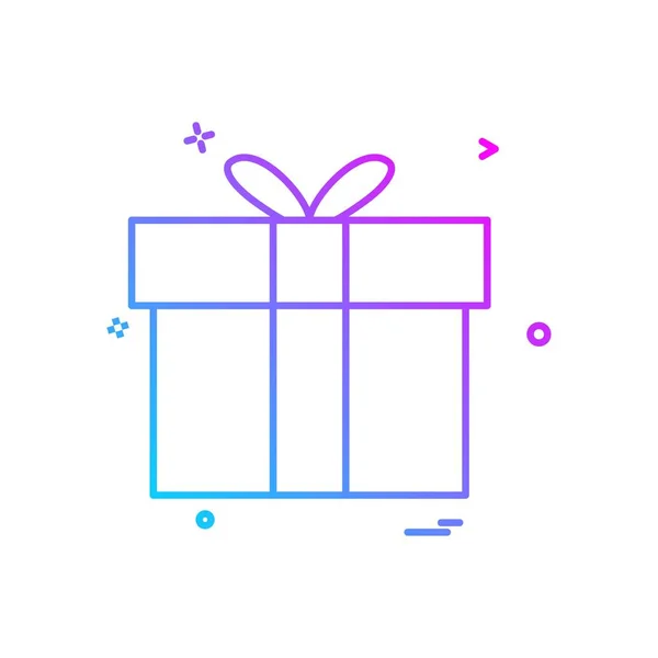 Icono Caja Regalo Vector Diseño — Archivo Imágenes Vectoriales