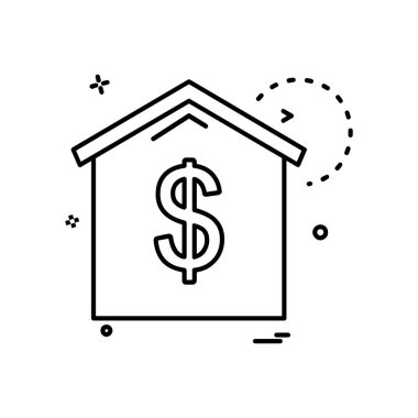 Dolar simgesi tasarım, renkli vektör çizim