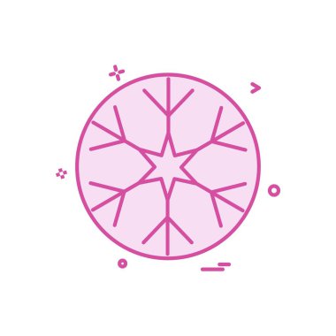 Beyaz arka plan üzerinde renkli kar tanesi simgesi