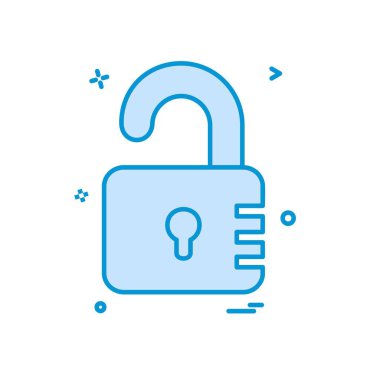 kilit düz simge vektör çizim 