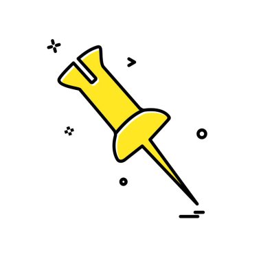 PIN düz simge vektör çizim 