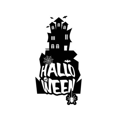 Cadılar Bayramı tasarım tipografi ve beyaz arka plan vektör ile 