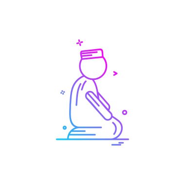 Müslüman dua simgesi tasarım vektörü 