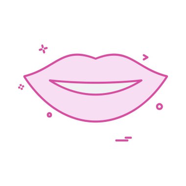 Dudak düz simge vektör çizim 