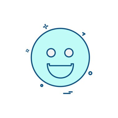 Emoji simgesi tasarım, renkli vektör çizim