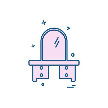 Mobilya simgesi tasarım, renkli vektör çizim