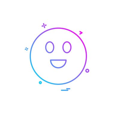 Emoji simgesi tasarım, renkli vektör çizim