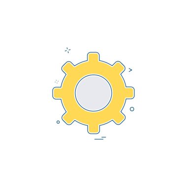 Ayarı simgesi tasarım, renkli vektör çizim