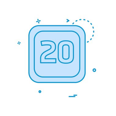 20 tarihi takvim simge tasarlamak vektör