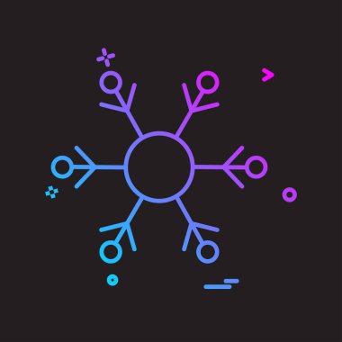 Siyah arka plan üzerinde renkli kar tanesi simgesi