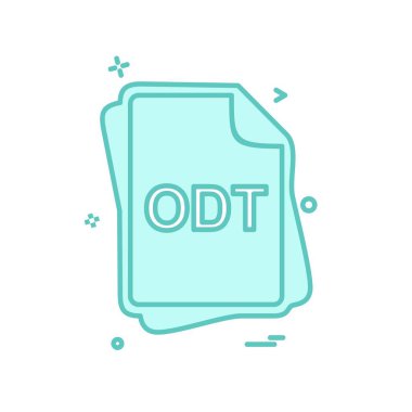 ODT dosya tipi simge tasarım vektörü