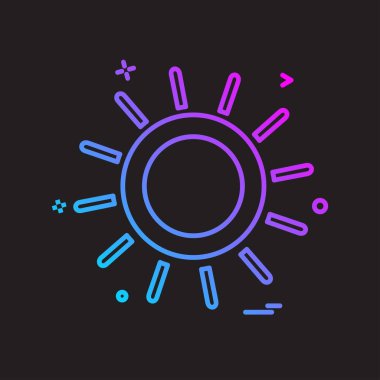 Güneş simgesi tasarım, renkli vektör çizim