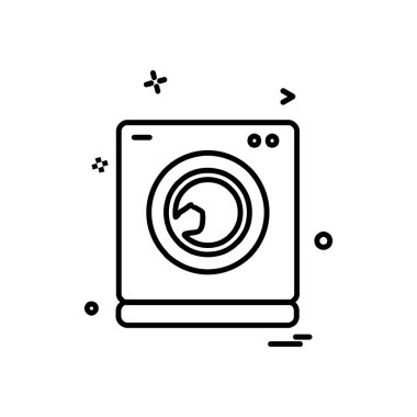 Çamaşır makinesi simgesi tasarım vektörü