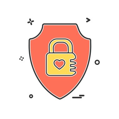 Kalkan simgesi tasarım, renkli vektör çizim