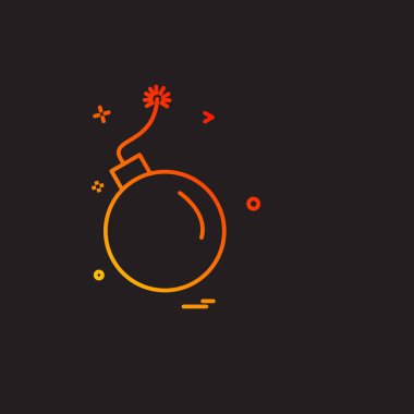 Bomba simgesi tasarım, renkli vektör çizim