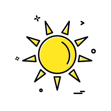 Güneş simgesi tasarım, renkli vektör çizim