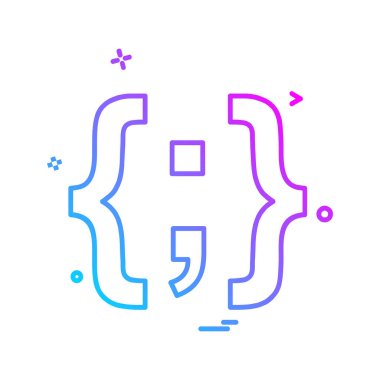 Kod simgesi tasarım vektörü 