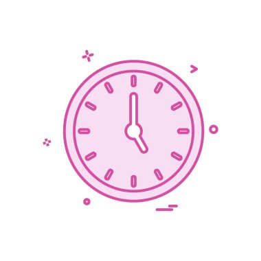 Saat simgesi tasarım, renkli vektör çizim