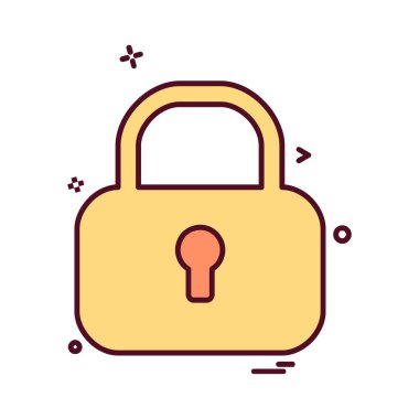 kilit düz simge vektör çizim 