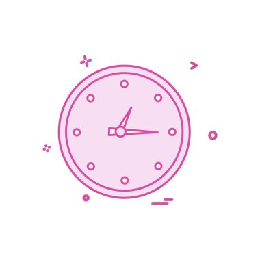 Saat simgesi tasarım, renkli vektör çizim