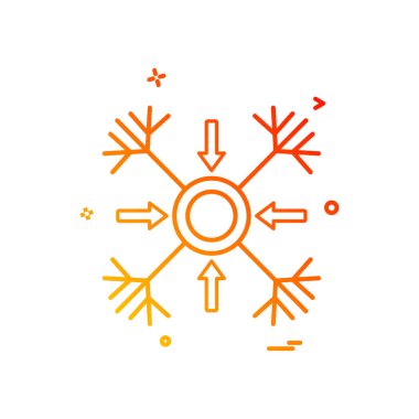 Beyaz arka plan üzerinde renkli kar tanesi simgesi