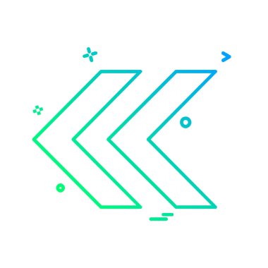 Sol ok simgesi tasarım vektörü