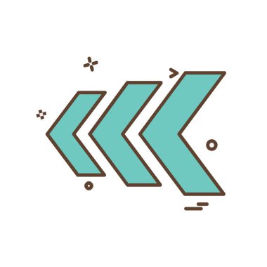 Sol ok simgesi tasarım vektörü