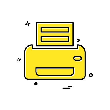 Yazıcı simgesi tasarım, vektör çizim