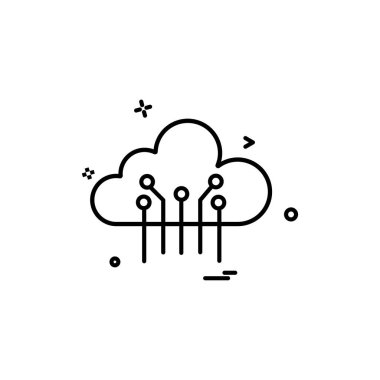 Bulut simgesi tasarım, renkli vektör çizim