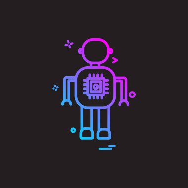 Yapay zeka robot simge vektör tasarımı