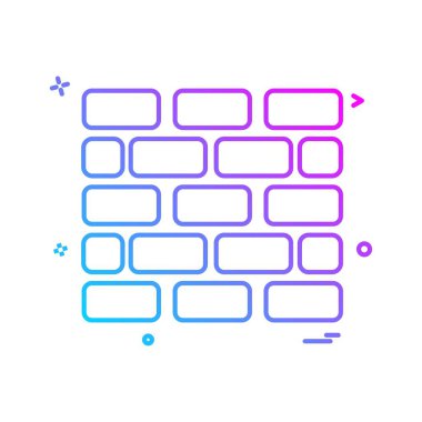 Duvar simgesi tasarım, renkli vektör çizim