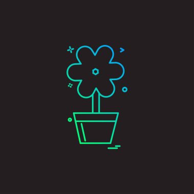 Çiçek saksısı tasarım vektörü