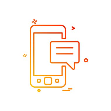 Mobil sms sohbet simge vektör tasarımı