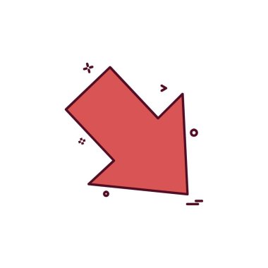 Aşağı ok simgesi tasarım vektörü