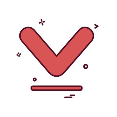 Aşağı ok simgesi tasarım vektörü