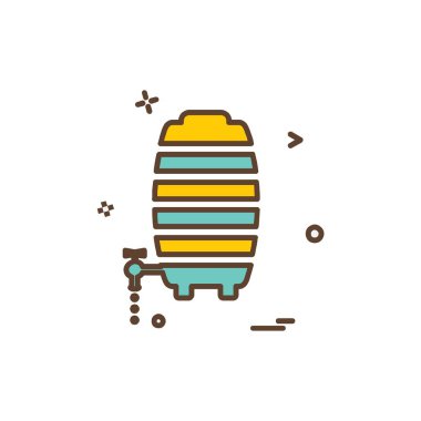 İçki simgesi tasarım, renkli vektör çizim 