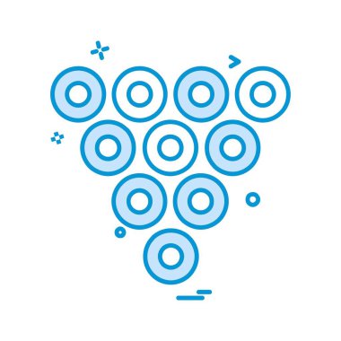 Bowling simgesi tasarım, renkli vektör çizim