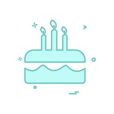 Pasta simgesi tasarım, renkli vektör çizim