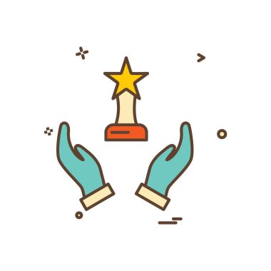 El kupa ödül simge vektör tasarımı