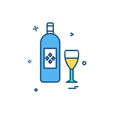 İçki simgesi tasarım, renkli vektör çizim 