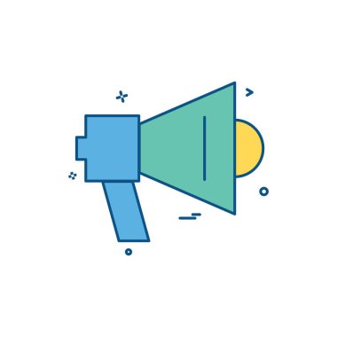 Hoparlör simgesi tasarım, renkli vektör çizim 