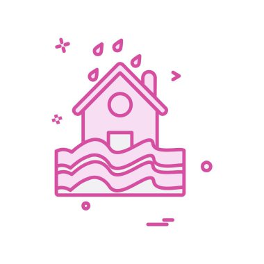 Ev simgesi tasarım, renkli vektör çizim