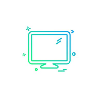 LCD ekran simge vektör tasarımı