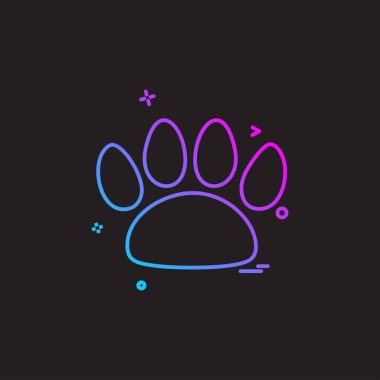 Hayvan patileri simge tasarım vektörü 