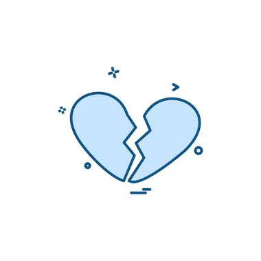 Kalp simgesi tasarım, Sevgililer günü için vektör çizim